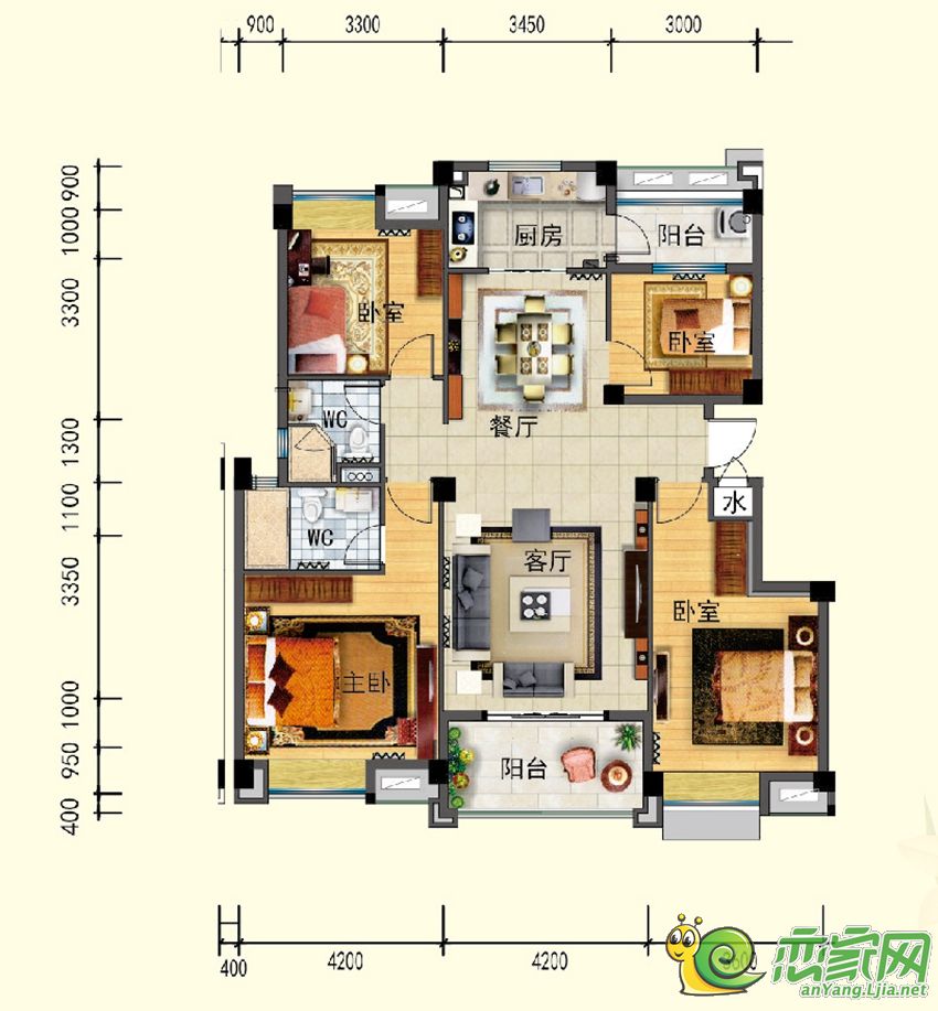 安阳碧桂园j642—a户型图