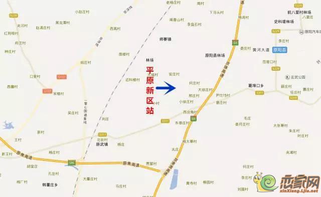 郑济高铁平原新区站大致位置示意图