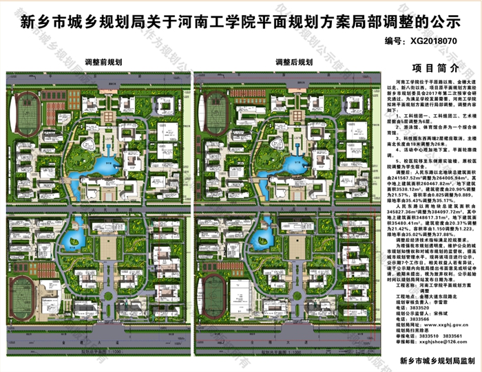 河南工学院平面规划方案局部调整公示